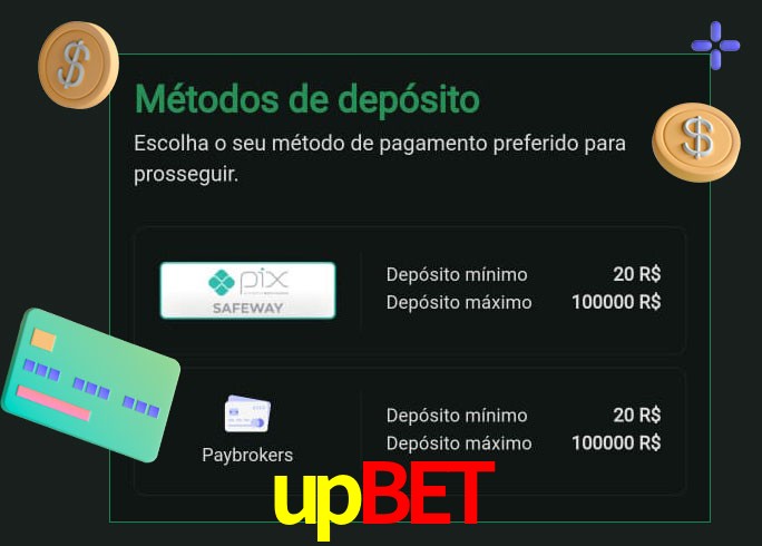 O cassino upbet oferece uma grande variedade de métodos de pagamento